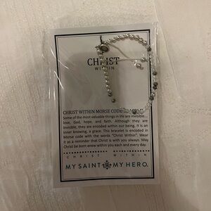 My Saint My Hero Christ Within Morse Code Bracelet